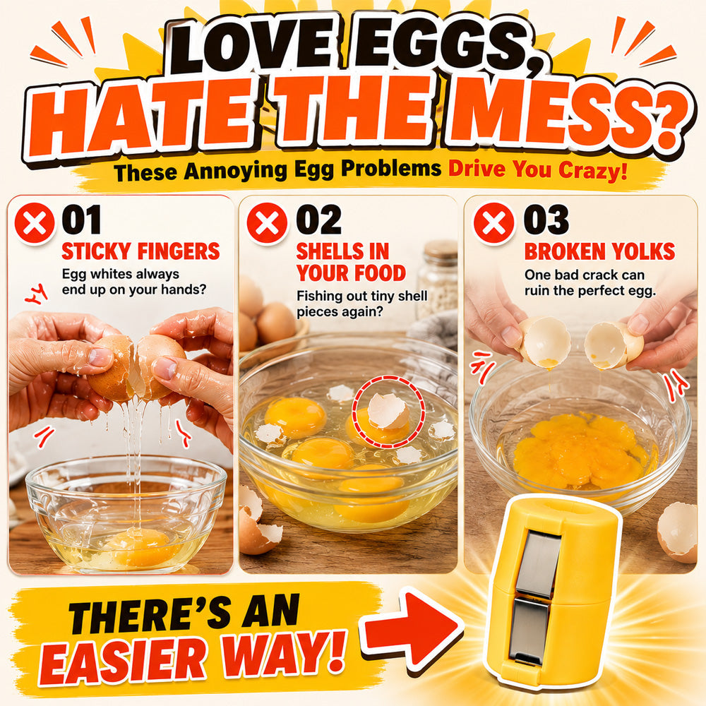 🔥🔥Limited-time 😮‍💨 Buy 1 Get 1 Free ！！！🍳 Quick Egg Cracker Tool – Open Hundreds Of Eggs Faster & Cleaner 🔥