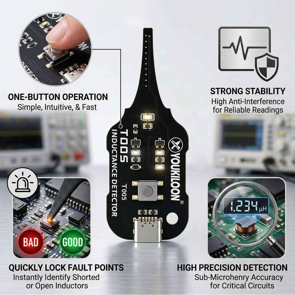 2026 HOT SALE🥳💞50K+ SOLD!💡⚙️ 40% OFF! In-Circuit Inductor Tester – One-button simplicity, clear indicator. Non-contact, rapid diagnosis. A must-have for electronics repair. 📟-Navalonixcosh®