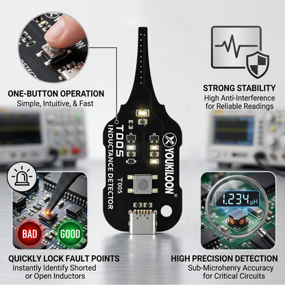 2026 HOT SALE🥳💞50K+ SOLD!💡⚙️ 40% OFF! In-Circuit Inductor Tester – One-button simplicity, clear indicator. Non-contact, rapid diagnosis. A must-have for electronics repair. 📟-Navalonixcosh®