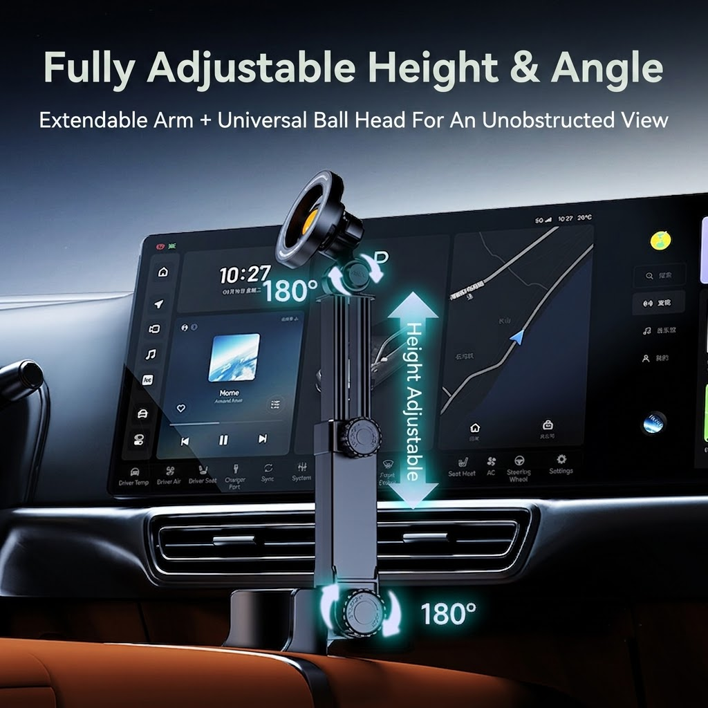🧲Car Cup Holder Phone Mount – 360° Adjustable, Strong N52 Magnet, One-Hand Operation, Fits All Phones, Stable Magnetic & Clamp Models for Safe Driving-Navalonixcosh®