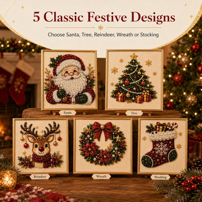 🎄LAST DAY 49% OFF – DIY Christmas Pearl Diamond Painting Art Kit With Frame Relaxing & Beginner-Friendly