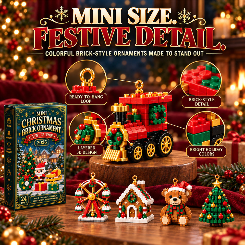 upsell⏳ Last day to save 49% – 🎄 24-Day Mini Christmas Ornament Advent Calendar | 24 unique festive buildable designs with hanging loops—perfect for decorating Christmas trees, wreaths, and holiday displays