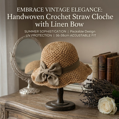👒 Elegant Woven Straw Sun Hat with Bow – Breathable, Foldable & Perfect for Beach & Travel 🌞-Navalonixcosh®