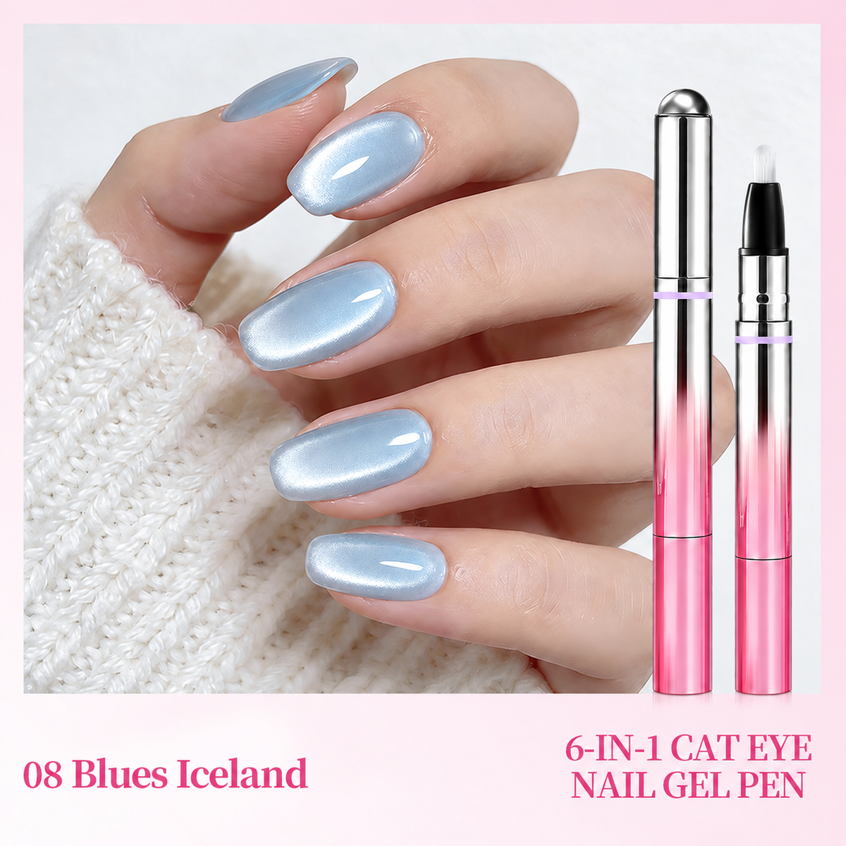 ✨6-in-1 Nail Care & Cat Eye Pen – All-in-One Base, Builder, Color & Top Coat with Magnetic Bead-Navalonixcosh®
