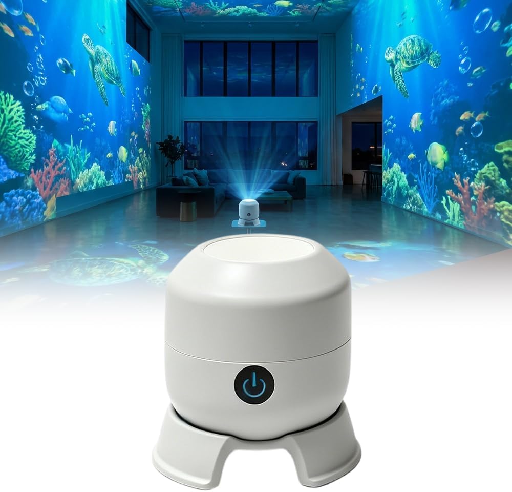 🌊 Transform Your Room into an Underwater Paradise | Dynamic Rotating LED Projector Light with Ocean Waves & Aurora Effects