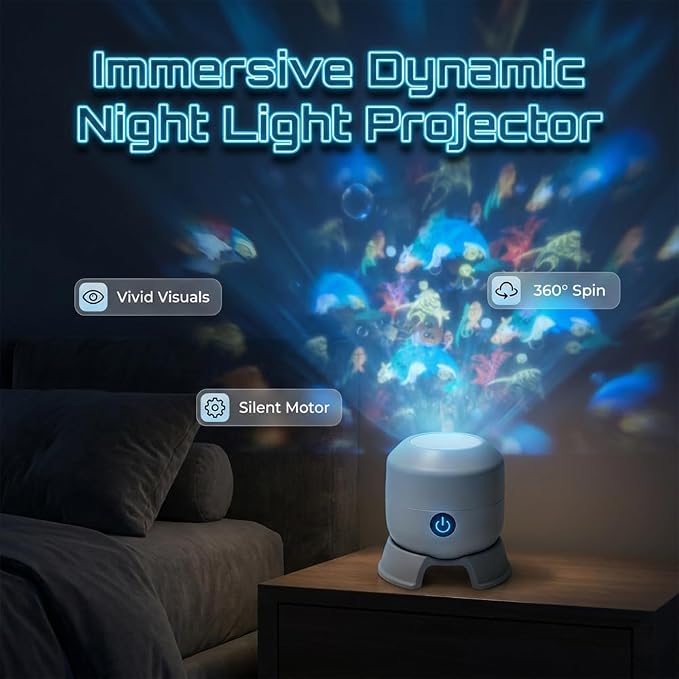 🌊 Transform Your Room into an Underwater Paradise | Dynamic Rotating LED Projector Light with Ocean Waves & Aurora Effects