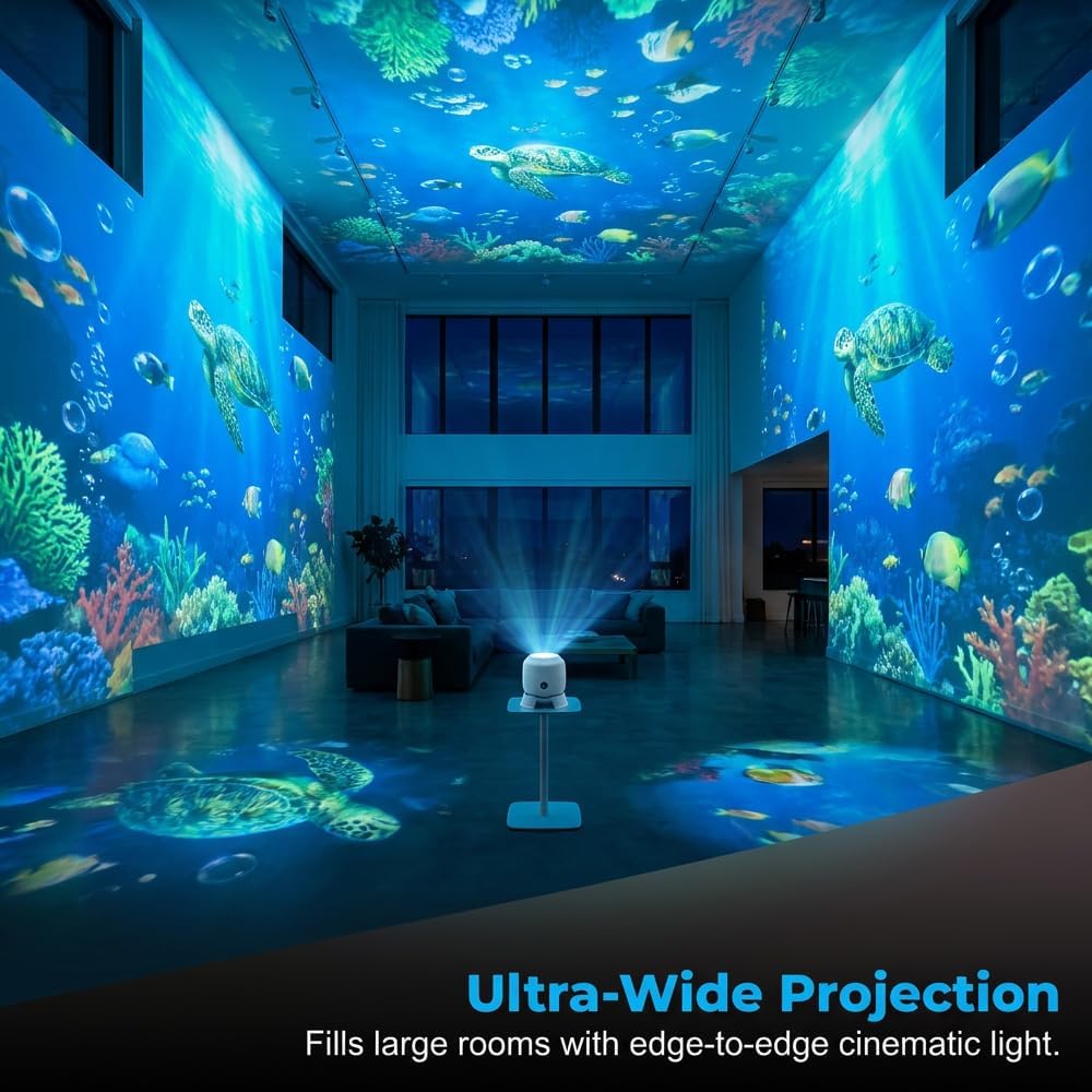 🌊 Transform Your Room into an Underwater Paradise | Dynamic Rotating LED Projector Light with Ocean Waves & Aurora Effects