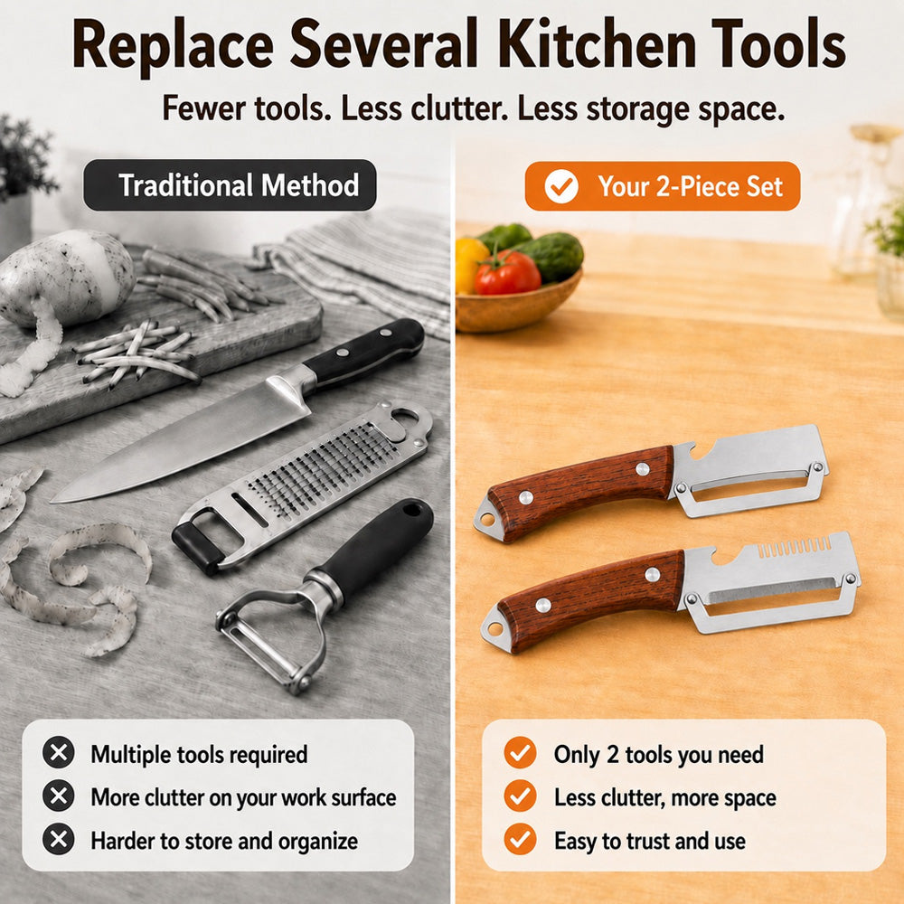 🥕 2-in-1 Multifunctional Vegetable Peeler Set | Peel, Slice & Julienne-Navalonixcosh®