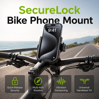 🎉 2026 Sale — Over 42,000 Sold! 🚴‍♂️ Quick-Release Bike Phone Mount – SecureLock & Shockproof Padding 📱-Navalonixcosh®