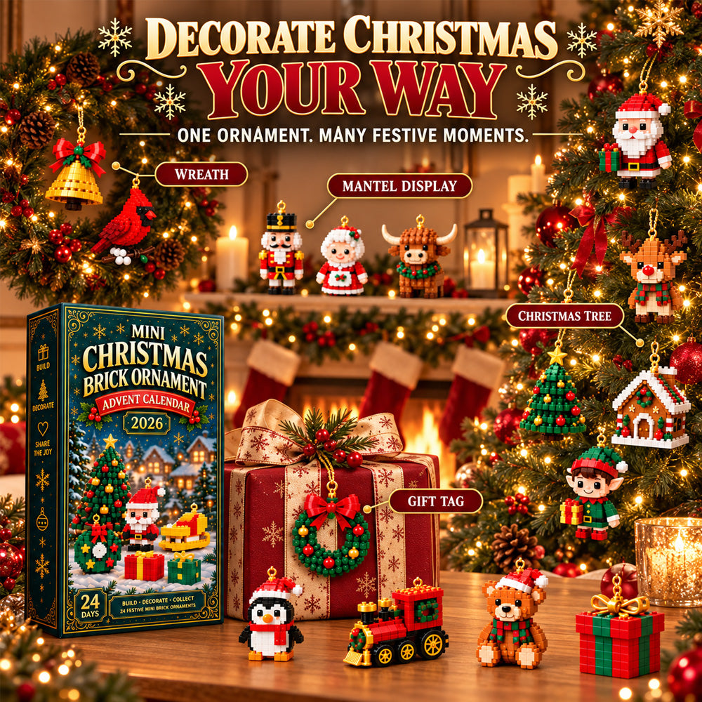 upsell⏳ Last day to save 49% – 🎄 24-Day Mini Christmas Ornament Advent Calendar | 24 unique festive buildable designs with hanging loops—perfect for decorating Christmas trees, wreaths, and holiday displays