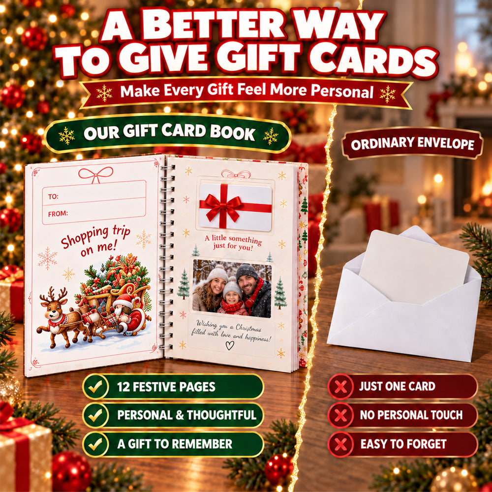🔥 LIMITED-TIME 50% OFF — Holographic Christmas Gift Card Booklet