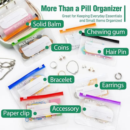 🎉 2026 Sale — Over 9,000 Sold! 💊 A8 Waterproof Pill Pouch Set – 14 Color-Coded Pouches, Crush-Proof Shell, Up to 2 Weeks of Meds! ✨