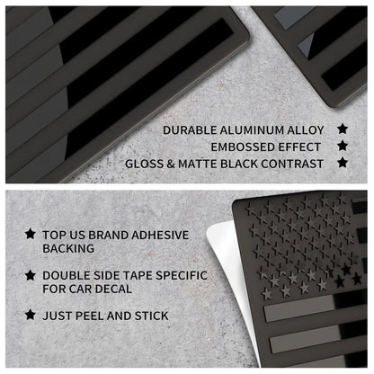 Navalonixcosh® 3D American Flag Emblem Decal - Aluminum Alloy Material (Not Plastic)