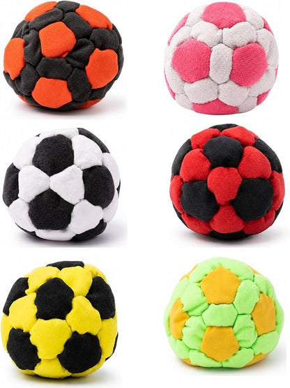 🔥🔥⚽6 Pack Soccer Hackys Footbag Sacks - Soft Plush Footbags for Adults-Navalonixcosh®