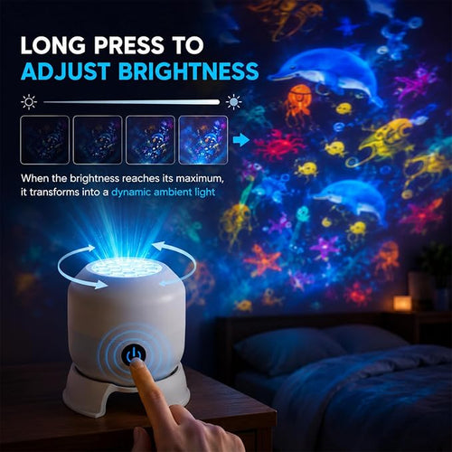 🌊 Transform Your Room into an Underwater Paradise | Dynamic Rotating LED Projector Light with Ocean Waves & Aurora Effects