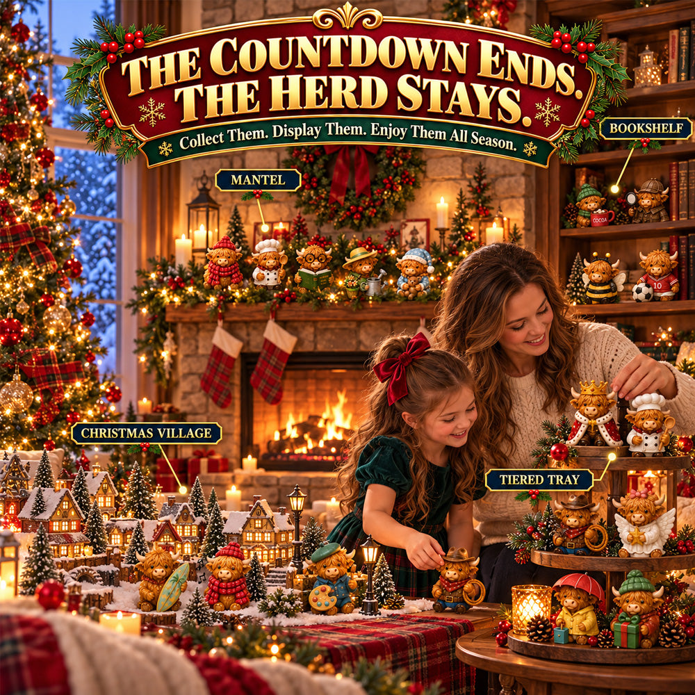 ⏳ Last Day 49% OFF🐮 24 Days of Highland Cow Advent Calendar