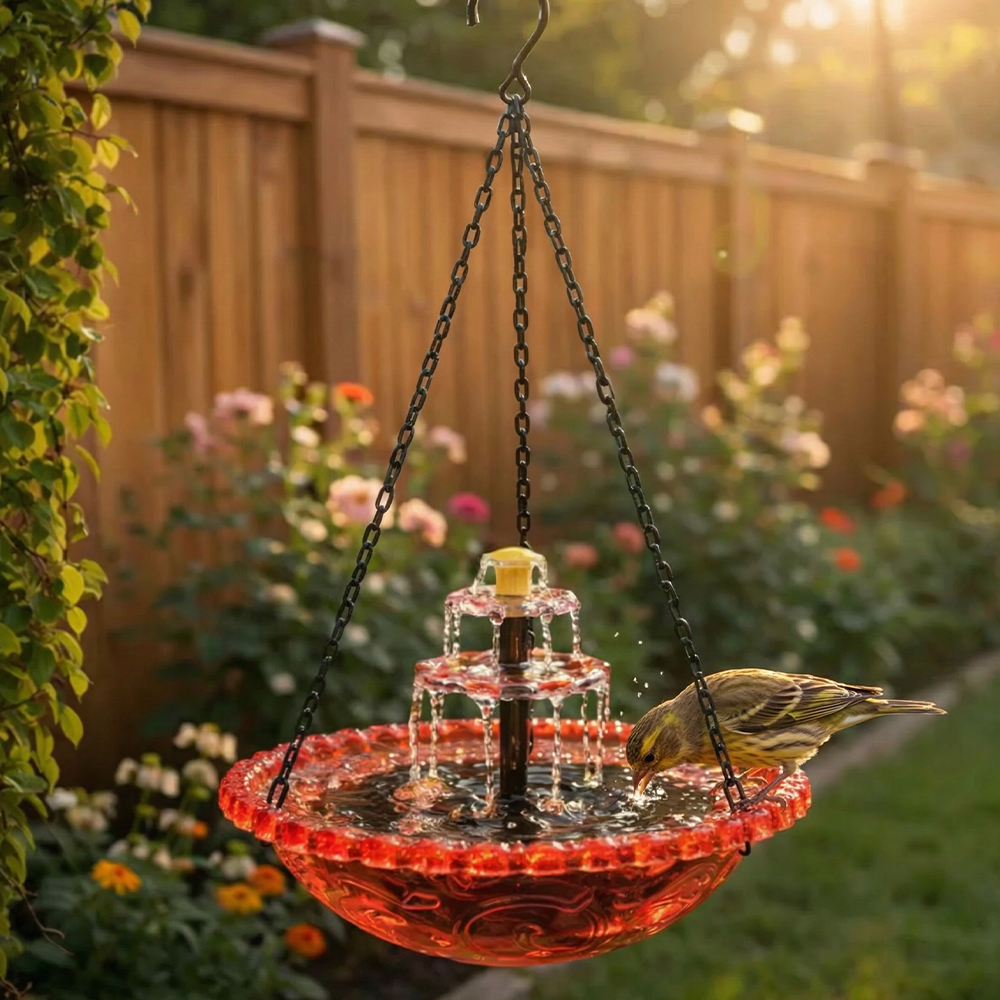🔥2026 Spring Sale 40% Off--🐦Solar Cascade Hanging Bird Bath Fountain  -Navalonixcosh®