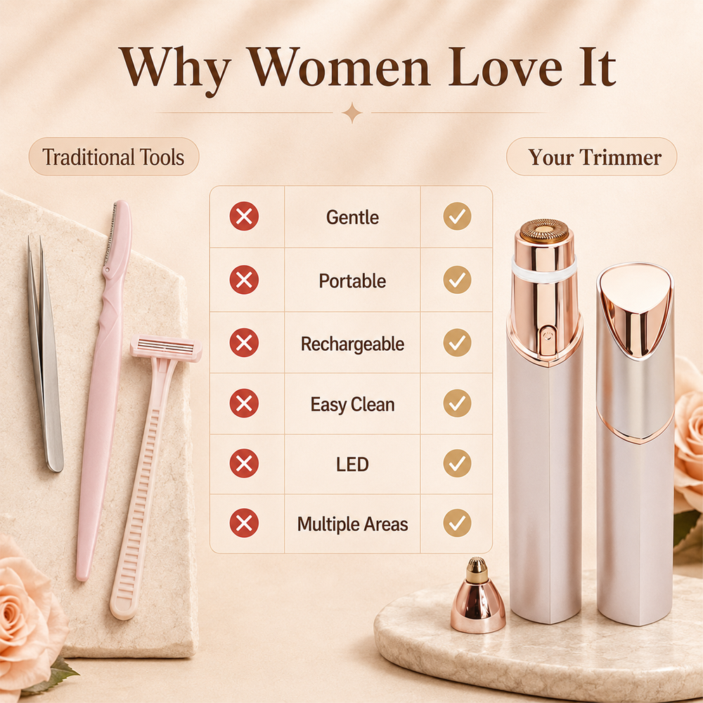 ✨ 2-in-1 Facial & Eyebrow Trimmer | Gentle, Precise & Rechargeable – Navalonixcosh®