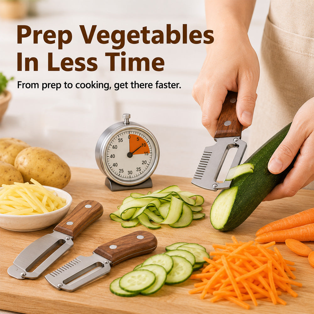 🥕 2-in-1 Multifunctional Vegetable Peeler Set | Peel, Slice & Julienne-Navalonixcosh®
