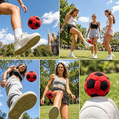 🔥🔥⚽6 Pack Soccer Hackys Footbag Sacks - Soft Plush Footbags for Adults-Navalonixcosh®