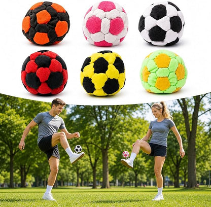 🔥🔥⚽6 Pack Soccer Hackys Footbag Sacks - Soft Plush Footbags for Adults-Navalonixcosh®