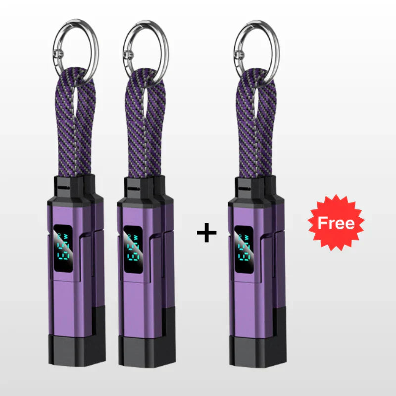 ⏳Limited-time 50% off⏰4-in-1 Digital Display Keychain Charging Cable🔋📱-Navalonixcosh®