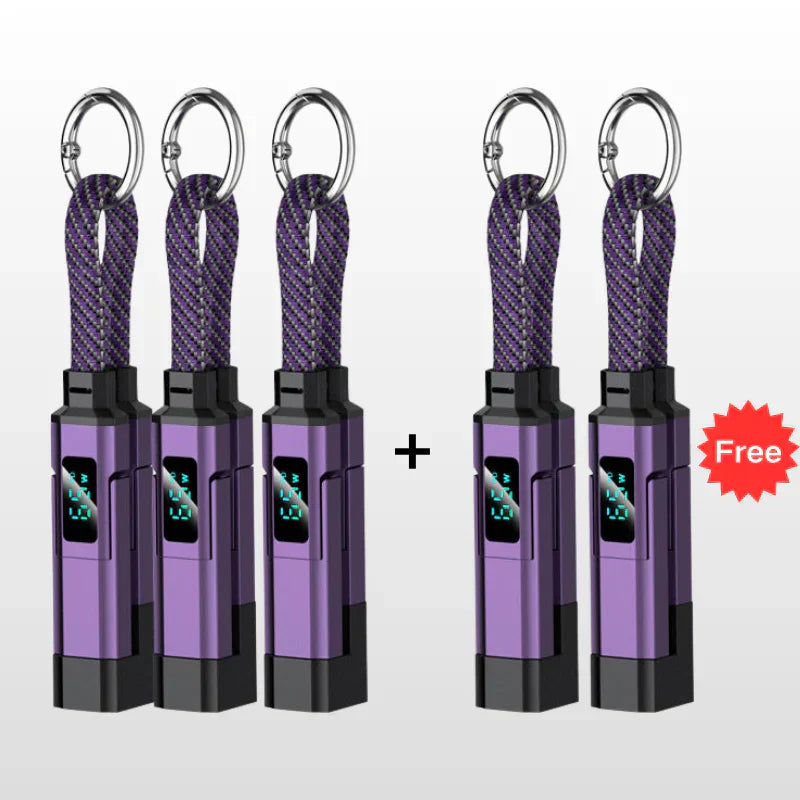 ⏳Limited-time 50% off⏰4-in-1 Digital Display Keychain Charging Cable🔋📱-Navalonixcosh®