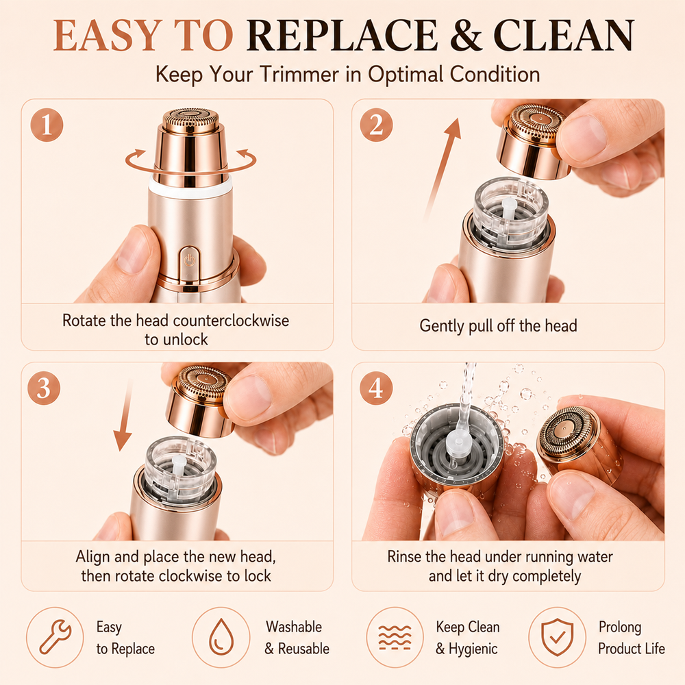 upsell ✨2-in-1 Face & Body Hair Remover for Women | Dual-Head Rechargeable Precision Trimmer– Navalonixcosh®