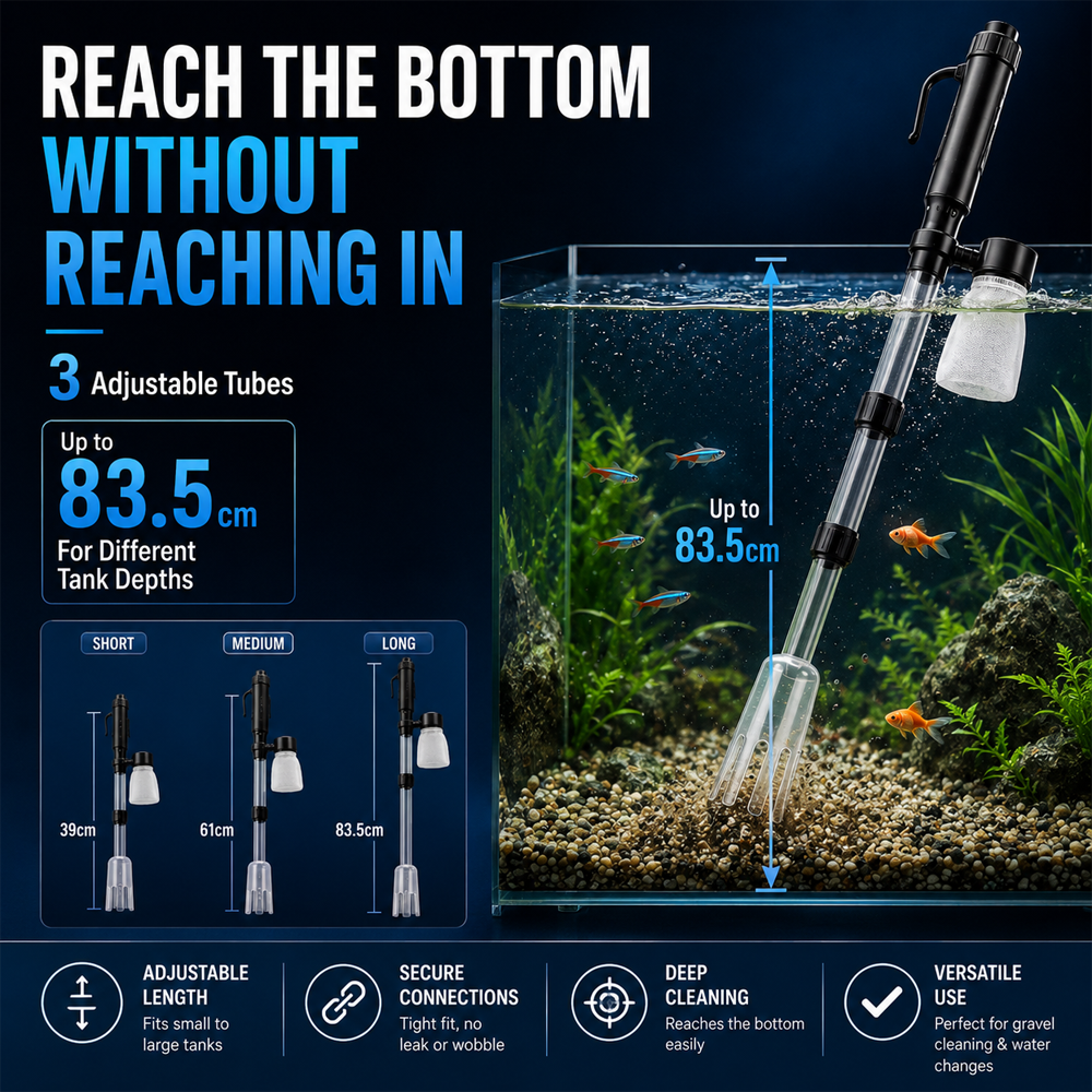 🔥2-in-1 Electric Aquarium Gravel Cleaner & Water Changer🐠  | Powerful Tank Vacuum with Power Adapter-Navalonixcosh®