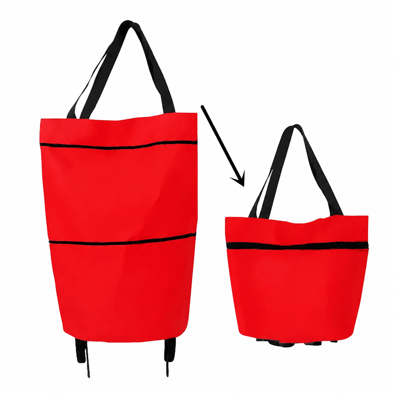 🔥 HOT SALE 50% OFF - 🛒 Foldable Rolling Grocery Cart Bag | 2-in-1 Carry & Roll Shopping Helper-Navalonixcosh®