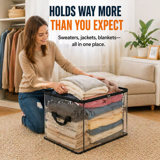 ⏰🔥LIMITED TIME 40% OFF! 🏠 Transparent Large-Capacity Dustproof & Moisture-Proof Storage Bag – Perfect for Clothes, Toys, Books & More ✨-Navalonixcosh®