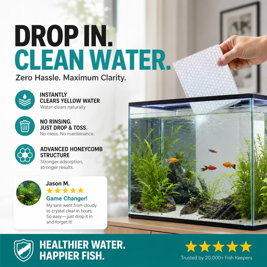 🐠 BUY 1 GET 1 FREE! ✨ AQUARIUM CLARIFYING SHEETS - Crystal Clear Water in 24 Hours, Removes Odors and Impurities, Safe for All Fish and Plants 🌿🔮-Navalonixcosh®