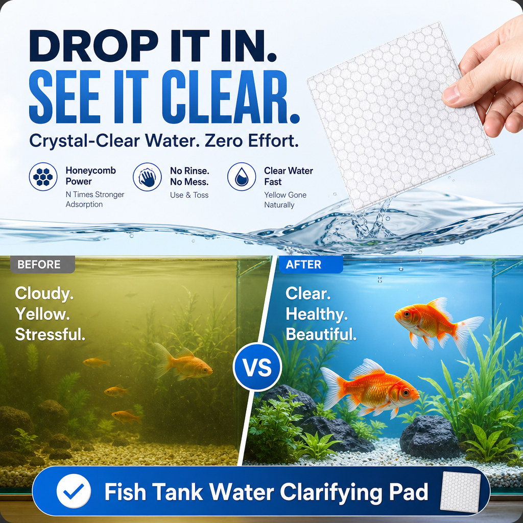 🐠 BUY 1 GET 1 FREE! ✨ AQUARIUM CLARIFYING SHEETS - Crystal Clear Water in 24 Hours, Removes Odors and Impurities, Safe for All Fish and Plants 🌿🔮-Navalonixcosh®