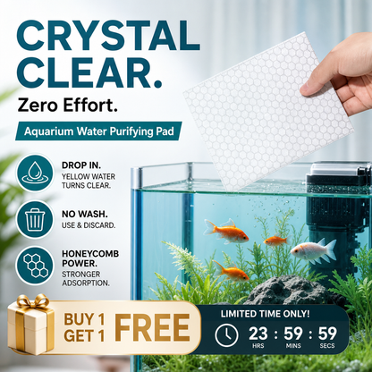 🐠 BUY 1 GET 1 FREE! ✨ AQUARIUM CLARIFYING SHEETS - Crystal Clear Water in 24 Hours, Removes Odors and Impurities, Safe for All Fish and Plants 🌿🔮-Navalonixcosh®
