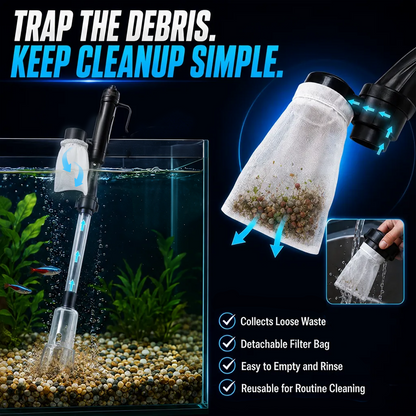 🔥2-in-1 Electric Aquarium Gravel Cleaner & Water Changer🐠  | Powerful Tank Vacuum with Power Adapter-Navalonixcosh®