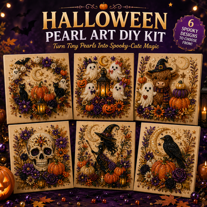 👻 Ghost Pearl Art DIY Kit – 3D Halloween Diamond Painting Craft, Sparkling Resin Pearl Mosaic Wall Decor-Navalonixcosh®