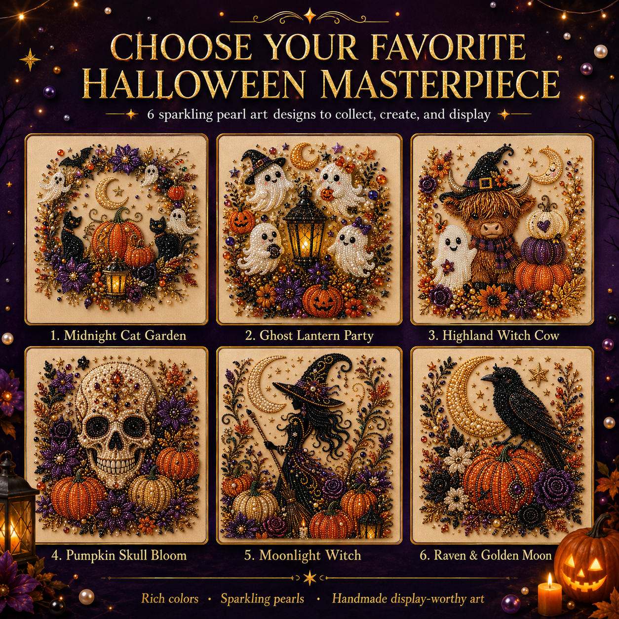 👻 Ghost Pearl Art DIY Kit – 3D Halloween Diamond Painting Craft, Sparkling Resin Pearl Mosaic Wall Decor-Navalonixcosh®