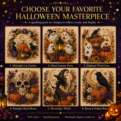 👻 Ghost Pearl Art DIY Kit – 3D Halloween Diamond Painting Craft, Sparkling Resin Pearl Mosaic Wall Decor-Navalonixcosh®