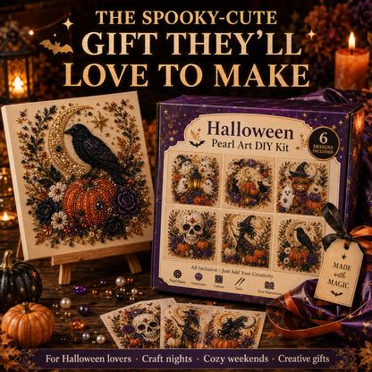 👻 Ghost Pearl Art DIY Kit – 3D Halloween Diamond Painting Craft, Sparkling Resin Pearl Mosaic Wall Decor-Navalonixcosh®
