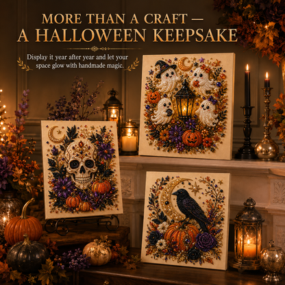 👻 Ghost Pearl Art DIY Kit – 3D Halloween Diamond Painting Craft, Sparkling Resin Pearl Mosaic Wall Decor-Navalonixcosh®