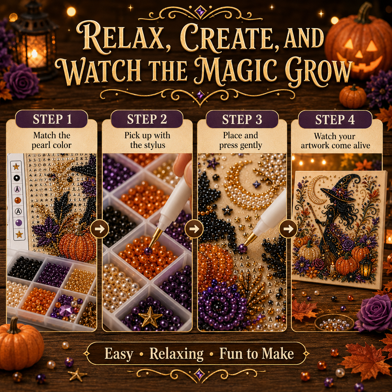 👻 Ghost Pearl Art DIY Kit – 3D Halloween Diamond Painting Craft, Sparkling Resin Pearl Mosaic Wall Decor-Navalonixcosh®