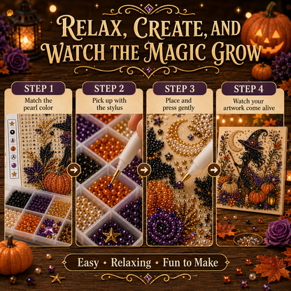 👻 Ghost Pearl Art DIY Kit – 3D Halloween Diamond Painting Craft, Sparkling Resin Pearl Mosaic Wall Decor-Navalonixcosh®