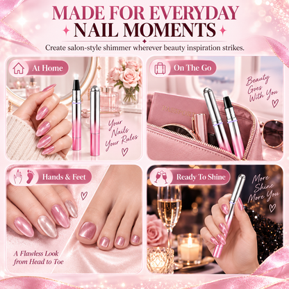 ✨6-in-1 Nail Care & Cat Eye Pen – All-in-One Base, Builder, Color & Top Coat with Magnetic Bead-Navalonixcosh®