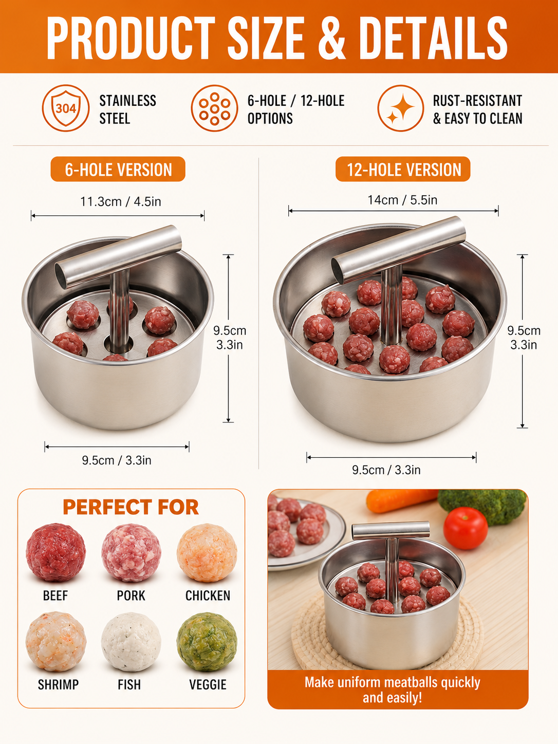 🍳 Kitchen Deal ✨ Stainless Steel Manual Dumpling & Fish Ball Maker for Quick, Easy Homemade Meals-Navalonixcosh®