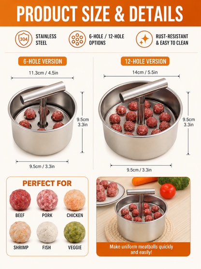 🍳 Kitchen Deal ✨ Stainless Steel Manual Dumpling & Fish Ball Maker for Quick, Easy Homemade Meals-Navalonixcosh®
