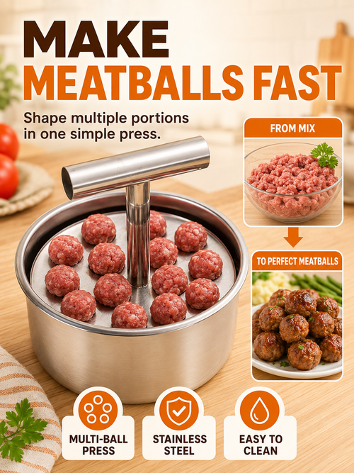 🍳 Kitchen Deal ✨ Stainless Steel Manual Dumpling & Fish Ball Maker for Quick, Easy Homemade Meals-Navalonixcosh®