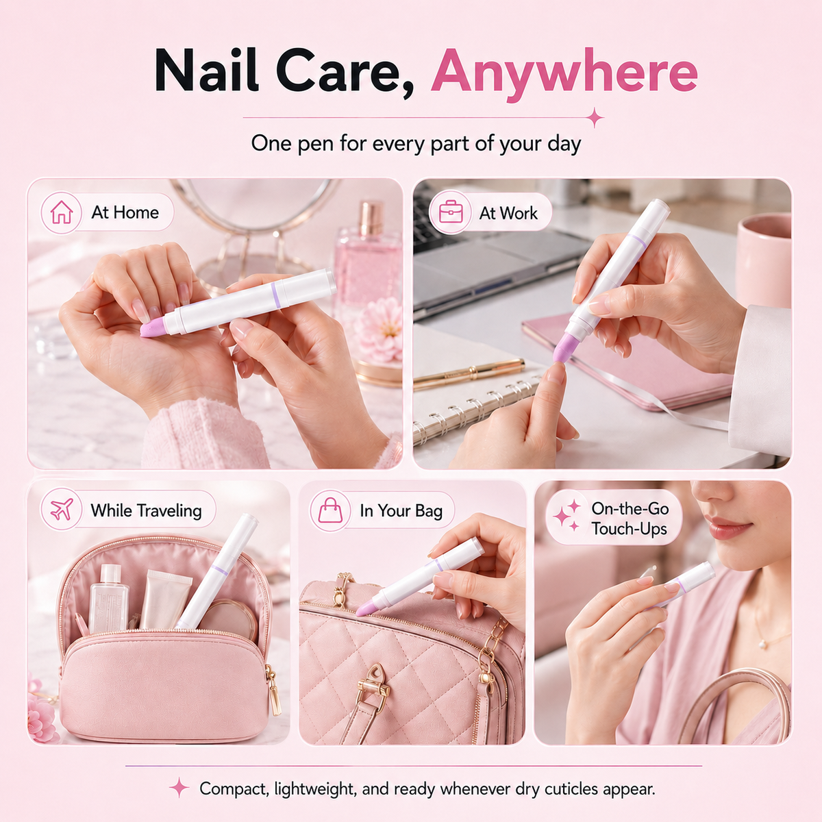 ✨ 2-in-1 Cuticle Remover Pen – Ceramic Tip, Hydrating & Travel-Ready