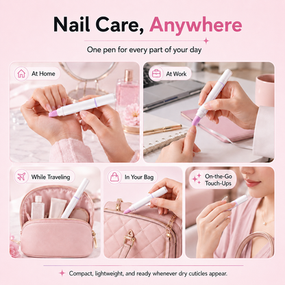 ✨ 2-in-1 Cuticle Remover Pen – Ceramic Tip, Hydrating & Travel-Ready