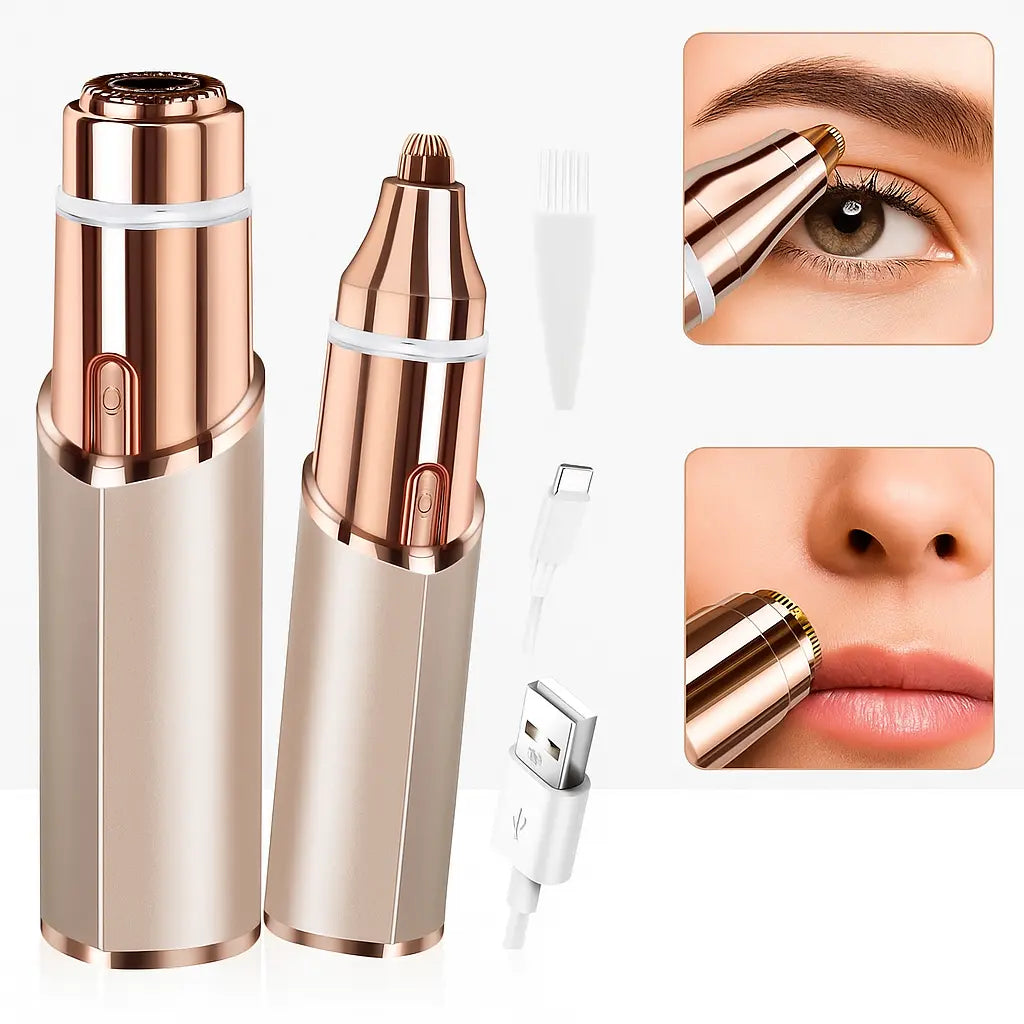 upsell ✨Navalonixcosh® 2 in 1 facial & eyebrow hair trimmer for Women, Rechargeable Face Razor, Lip & Peach Fuzz Remover, Precision Eyebrow Shaper, Portable Painless Hair Removal Tool