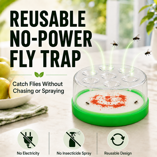 🛡️Reusable Non-Electric Fly Trap for Indoor & Outdoor Use– Safe, Cordless & Chemical-Free🔥 Navalonixcosh®